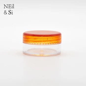 

3g 5g Small Plastic Jar Refillable Lip oil Nail Polish Sample Packaging Orange Empty Cosmetic Cream Round Bottle Free Shipping