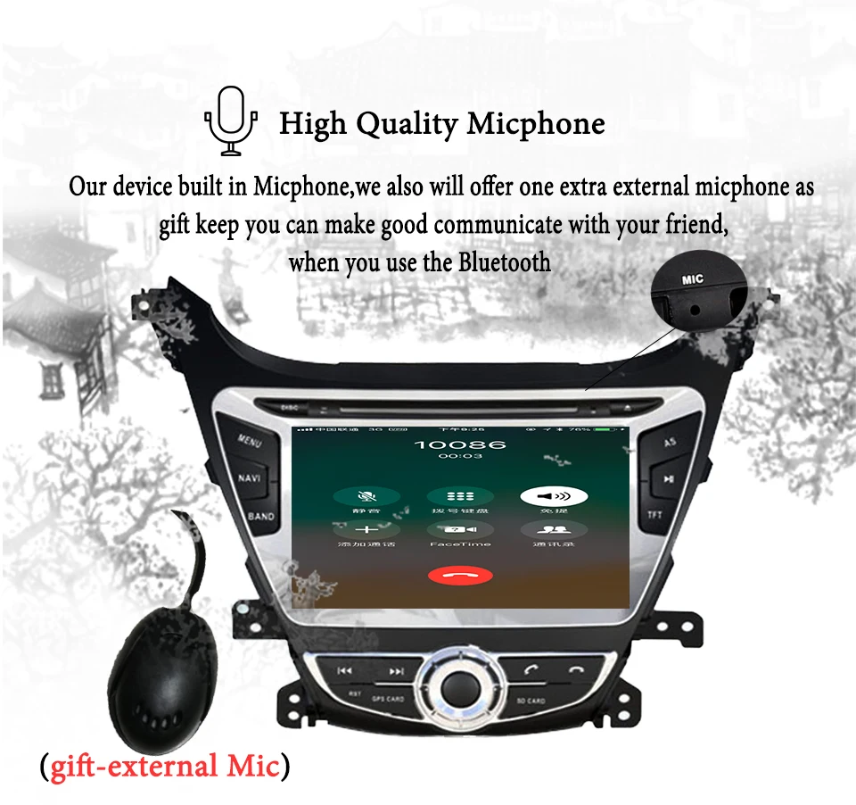 Excellent Octa Core Android 9.0 4GB+64G ROM Car DVD Player Navigation GPS Video music Fit Hyundai Elantra 2014 2015  Radio Stereo Audio 6