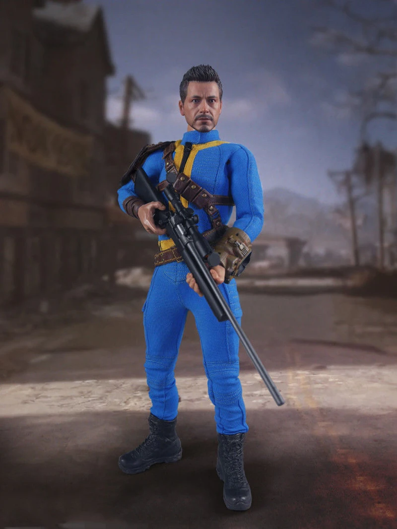 

1/6 Fallout4 Doom Survivors Blue Jumpsuit Clothes Sets Model For 12" Action Figure Male Body