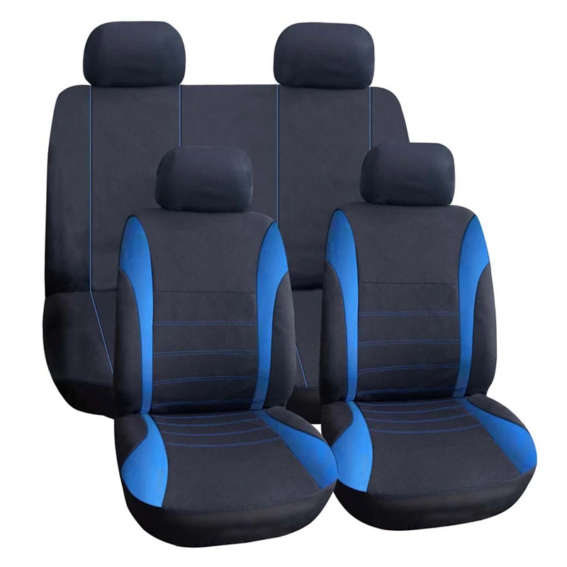 VODOOL 9Pcs/Set Universal Car Seat Cover Polyester Car Front Back Seat