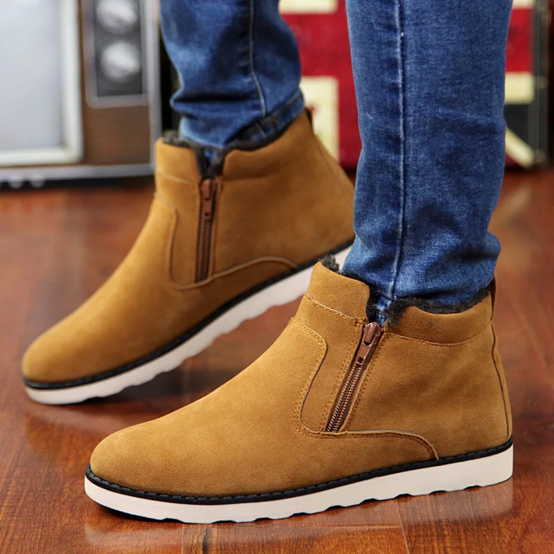 black Mâle Courte Avec Top Fashion Bottes Hiver Zipper Casual Chaussures Hh 2018 New yellow Peluche 198 Hommes Neige Confortable Cheville Blue Rt5znd0q0x