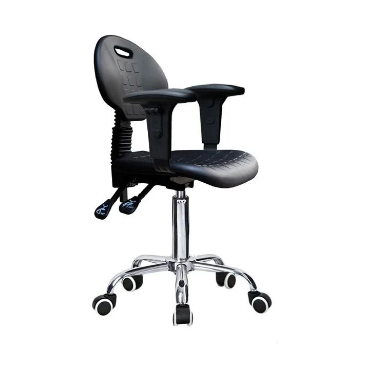 

Production workshop Worker chair with armrest Laboratory lift rotation stool black color dust-free workshop Static stool
