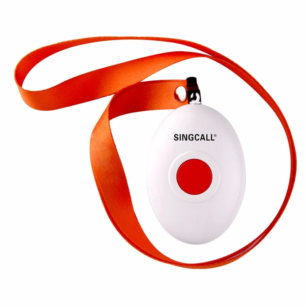 

SINGCALL.Wireless Nursing System.Medical call pager,Panic Button,Oval Rounded Shape with Lightweight,Bell with the Necklace