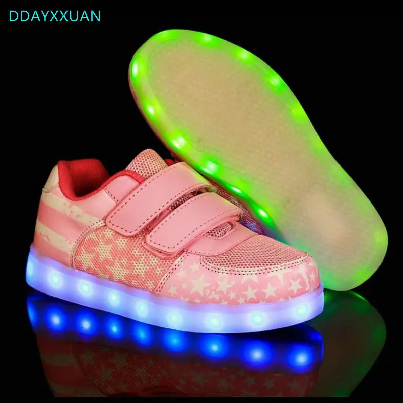 USB Зарядное устройство детская обувь с подсветкой для мальчиков и девочек светящиеся кроссовки 2018 новая детская обувь с подсветкой led