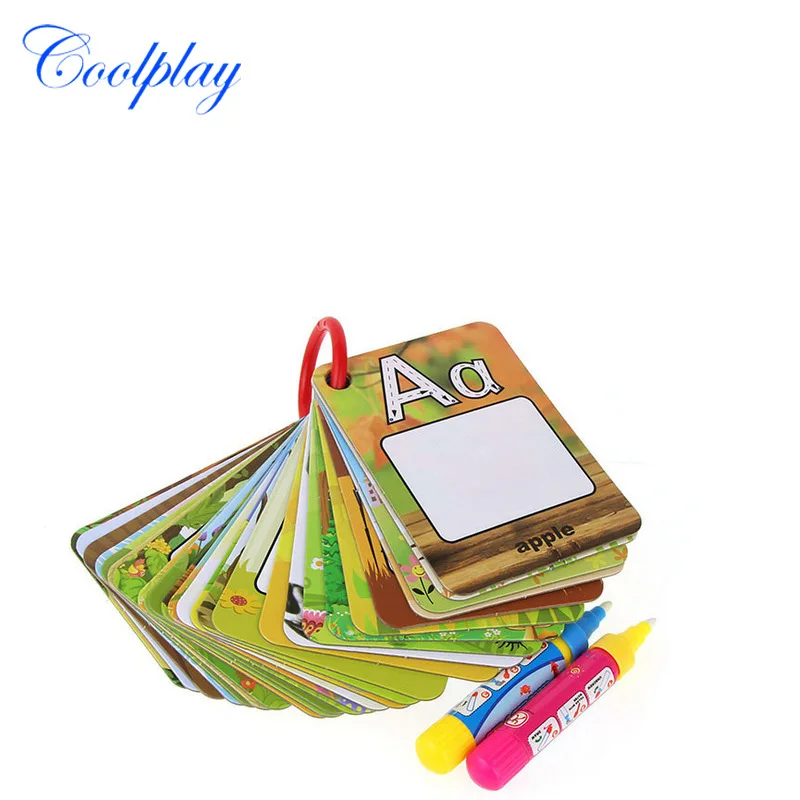 

Water Drawing 26 Letters Card Learning Drawing Board Cardboard Early Educational Gifts for Children Kids Baby