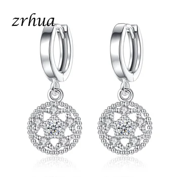 

ZRHUA New Fashion Good Selling 925 Sterling Silver Drop Earrings Accessories Dangle Brincos For Women/Girls Wedding Jewelry