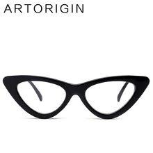 ARTORIGIN модная оправа для очков в стиле кошачьи глаза для женщин, маленькие треугольные оправы для очков, женские декоративные очки с прозрачными линзами