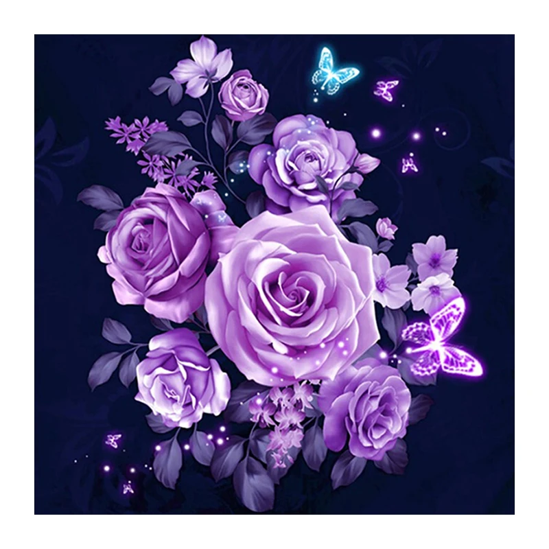 Diamond Embroidery Flowers Diamond Painting Cross Stitch Kits Rose Full Square Resin Diamond Mosaic Home Decoration