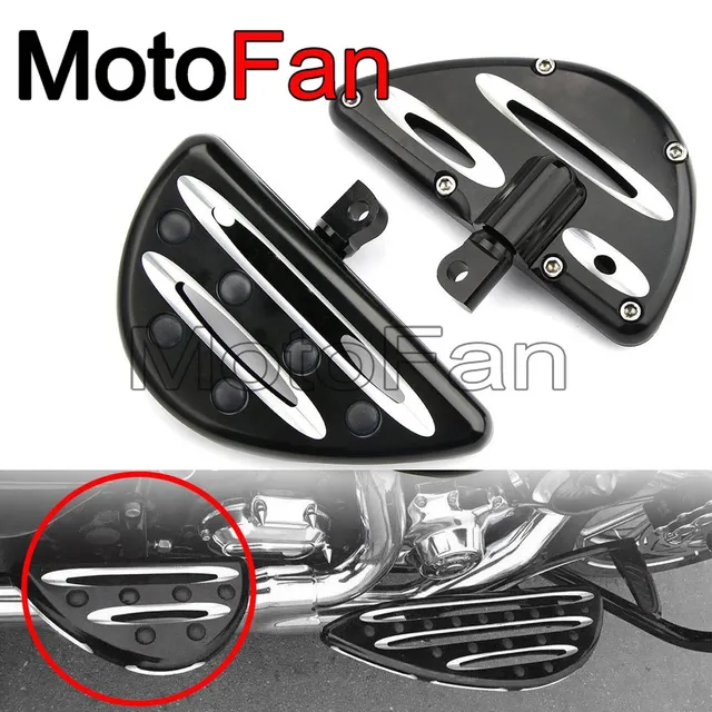 Custom Motorcycle Rear Passenger Floorboards Foot Pegs Black For Harley