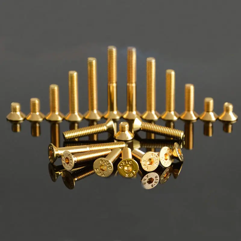 M5*6 30mm Length Titanium Gold Plating Allen Screw Countersunk Head