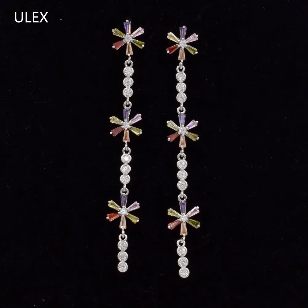 

Luxury Sliver Color Butterfly Shape Cubic Zircon Water Drop Crystal Pendant Drop Earrings For women Party Wedding Jewelry Gift
