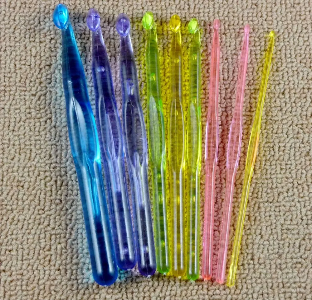 Вязание иглы пластиковые цвет свитер вязальный крючок(15 см), размер от 9 игл 7046