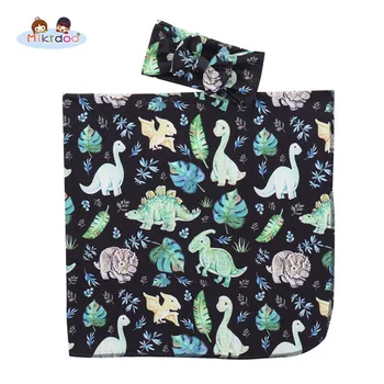 

Mikrdoo 2018 Newest Newborn Infant Baby Boys Girls Receiving Cute Blanket Dinosaur and Leaf Printed Swaddle with Headband