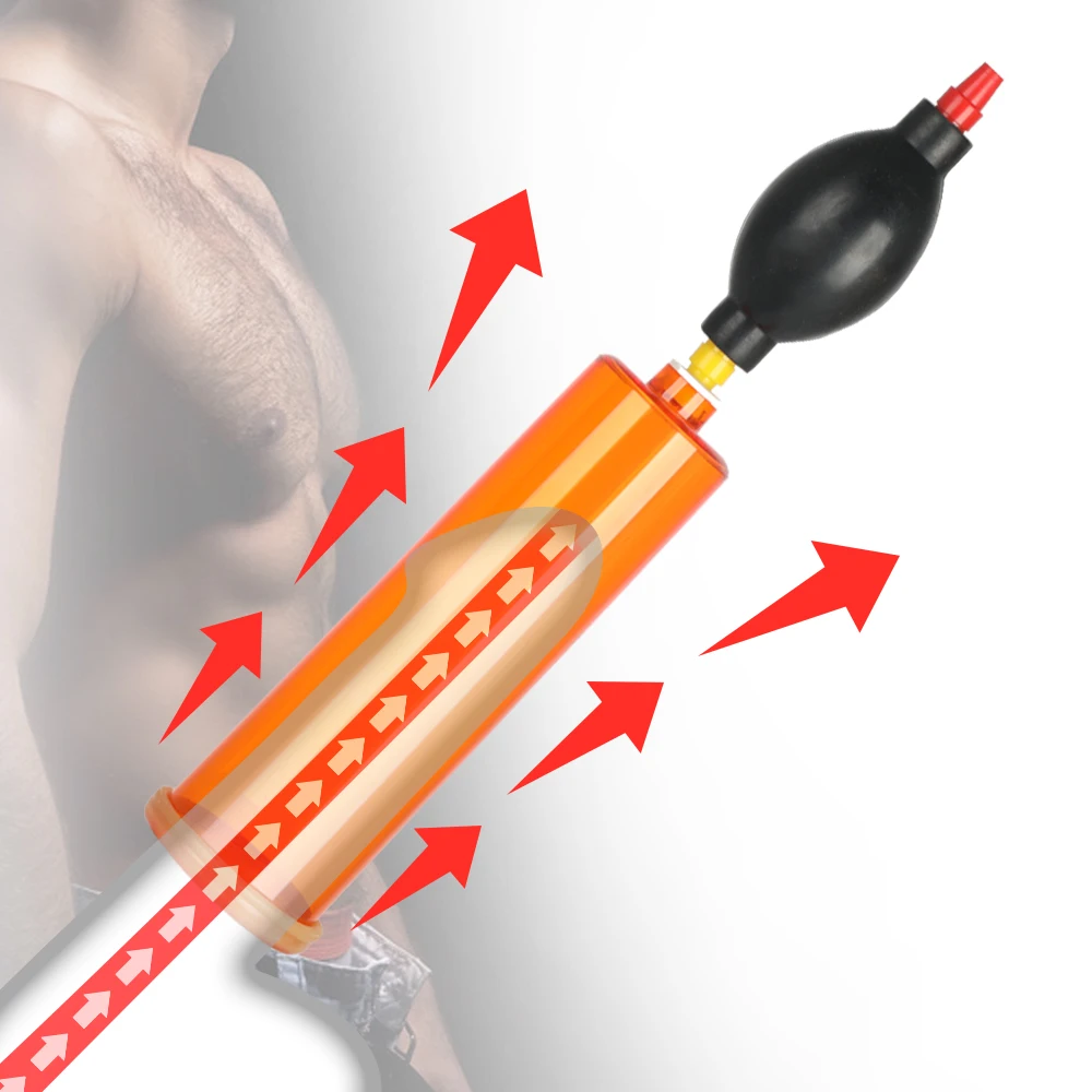 Men Penis Pump Vacuum Enlargement Extender Hands Operator Male Trainer Sucking Sleeve Adult Sex Product | Красота и здоровье