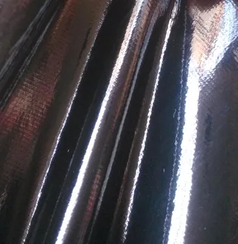 

black synthetic PU Elastic mirro garment leather material