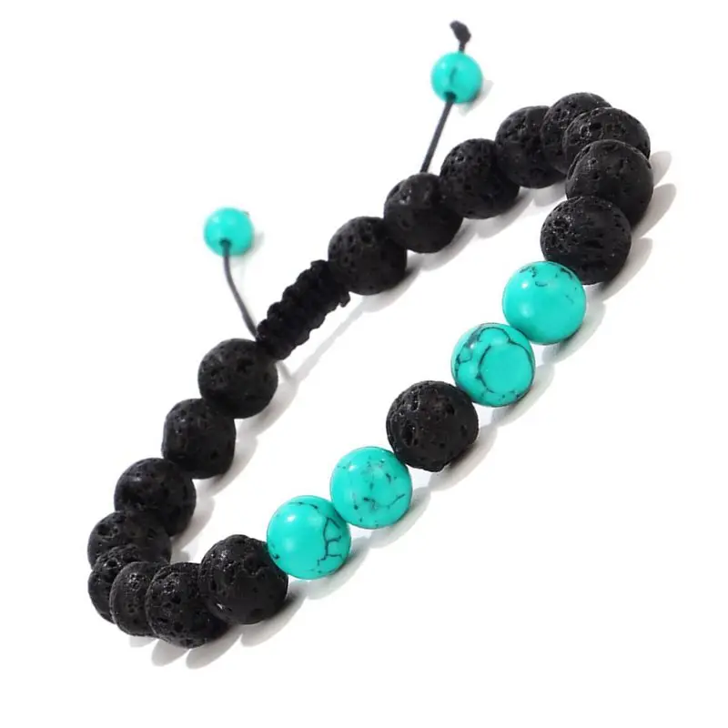 

Adjustable Lava Rock Stone Essential Oil Anxiety Diffuser Bracelet Unisex Stone Meditation Relax Healing Arom Bileklik Pulseira