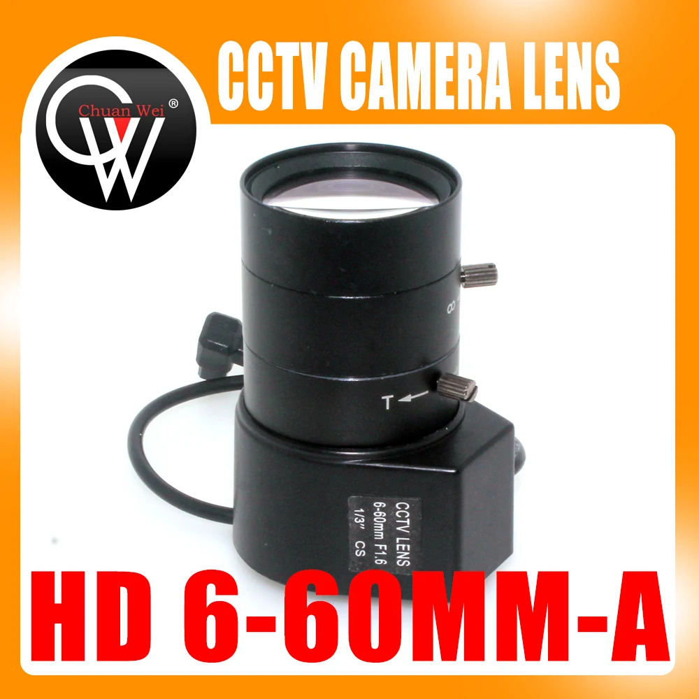 HD 1/3 &quot6-60 мм F1.6 CS Mount DC Auto Iris варифокальный ИК CCTV объектив для корпуса камеры |