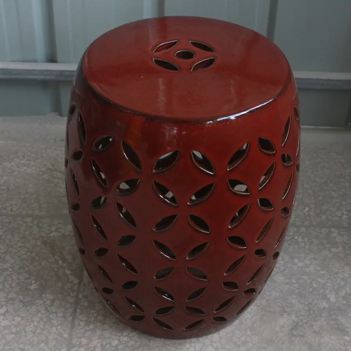 Red Jingdezhen Porcelain chinese garden stools Ceramic toilet stool bathroom stool dressing ceramic stool (2)
