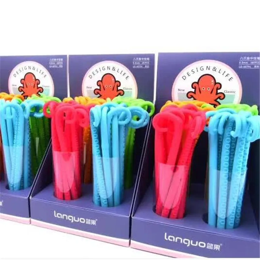 

48 Pcs Gel Pens Creative Octopus Black Colored Kawaii Gift Gel-ink Pens Pens for Writing Cute Stationery Office School Supplies