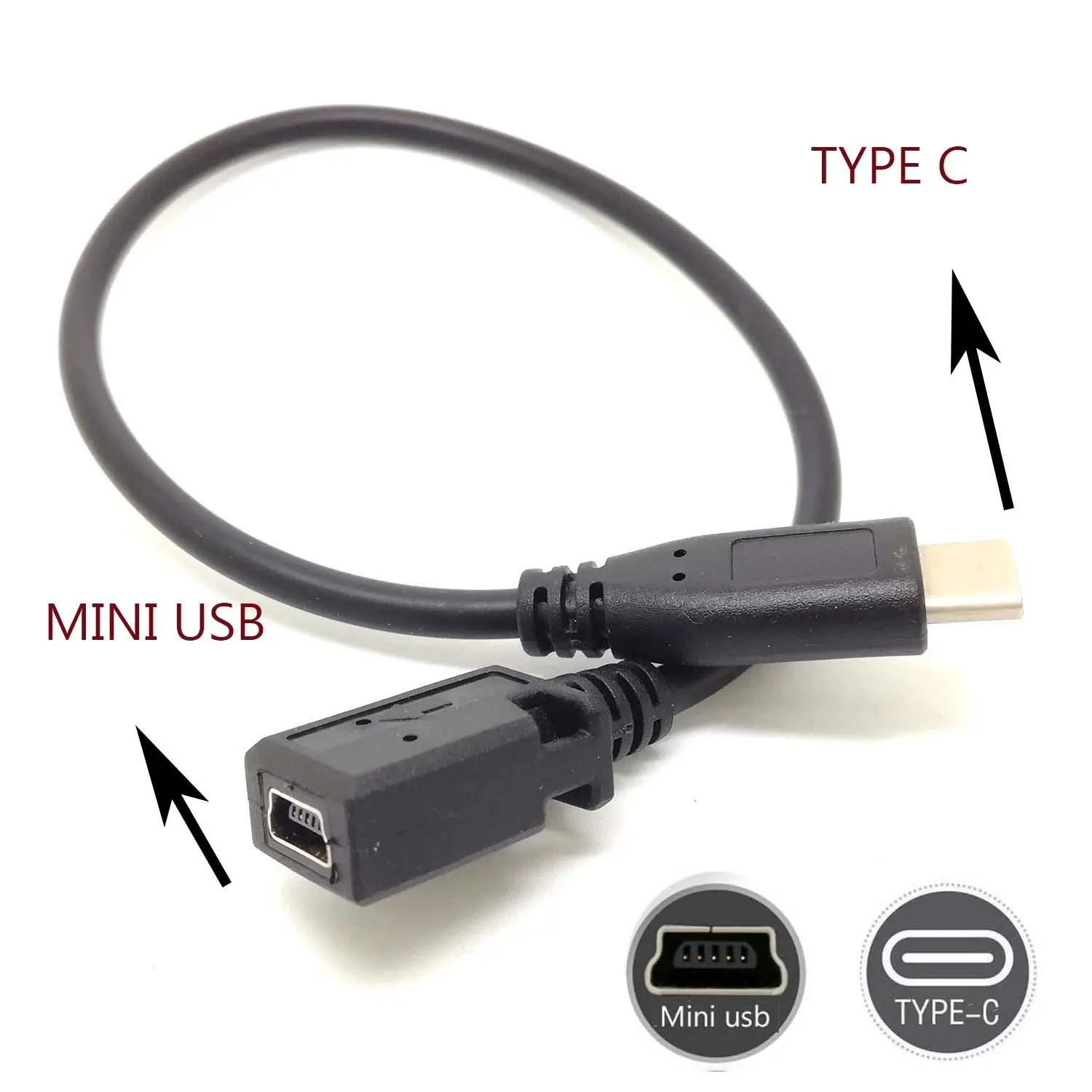 Type C USB 3,1 папа-5pin Mini USB Женский Кабель для зарядки и синхронизации данных Шнур адаптер