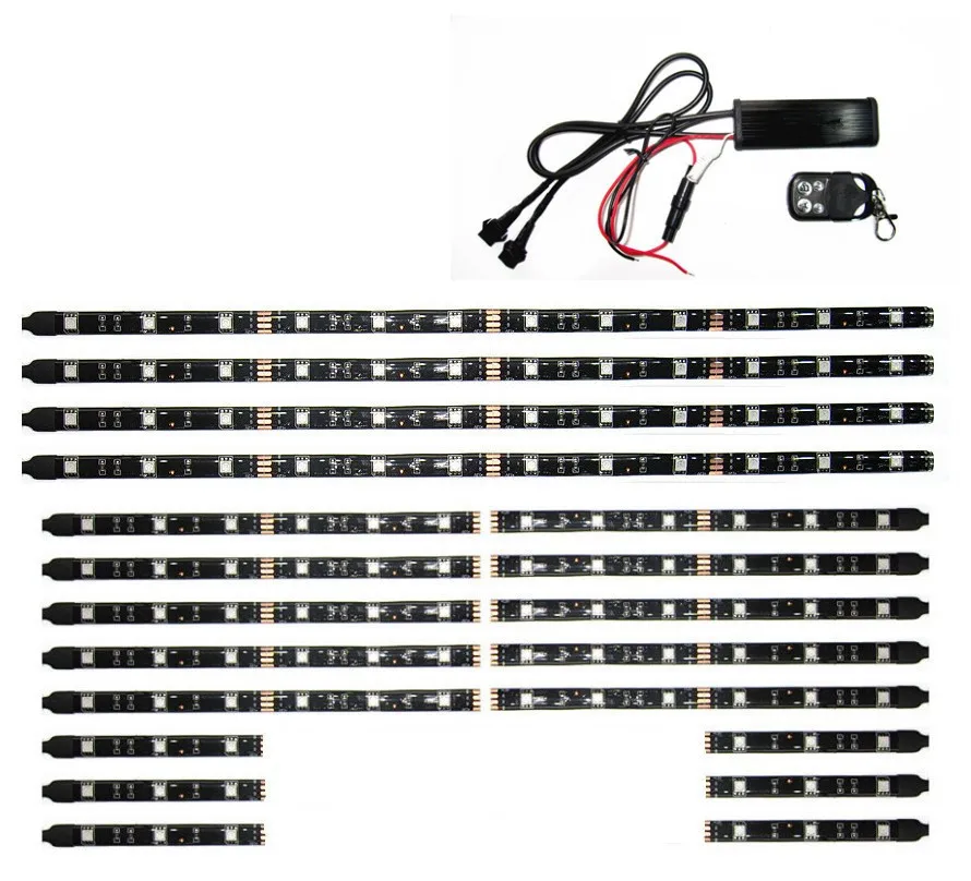 

LDDCZENGHUITEC 5050SMD LED Car Motorcycle Glow Lights Flexible Neon Strips Kit Chopper Frame With Remote Controller Multi Color