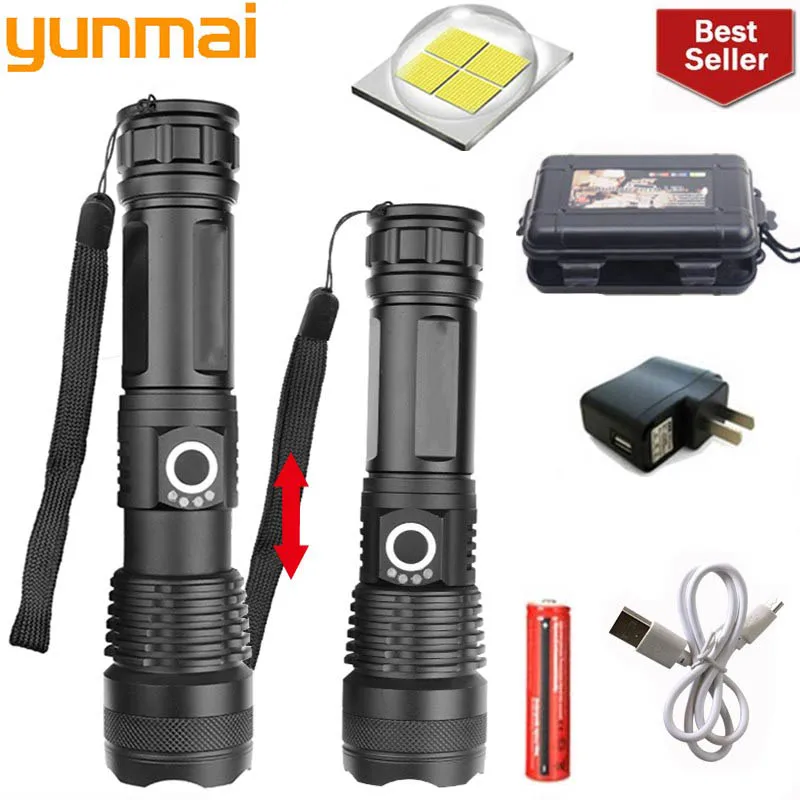 Светодиодный фонарь yunmai XLamp xhp70.2 50000 люмен самый мощный фонарик с зумом usb
