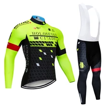 

Mens Ciclisomo Long Sleeve Cycling Jersey Bib Pants Kits Spring Autumn Winter Outdoor Sporting Pro Team Maillots Sweater Outfits