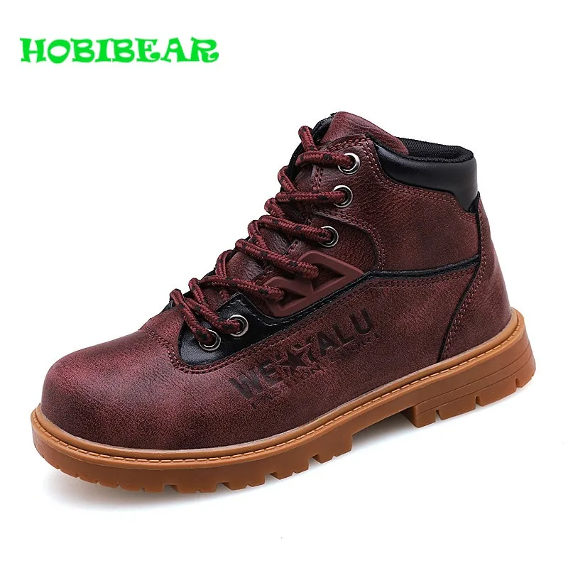 

Fashion Boots for Children Ren Brown Boys Martins Boots Rubber Sole Children Casual Boots Comfortable Walking Children Footwear