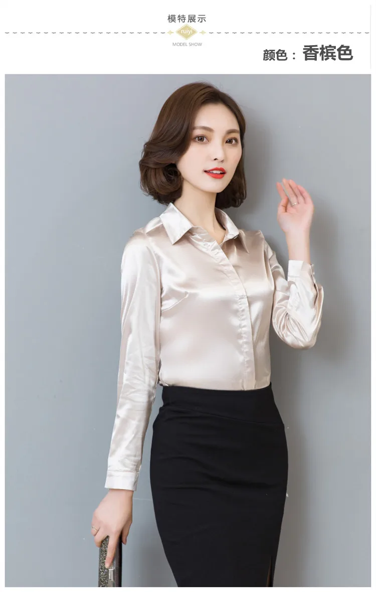 Glossy Button Up Satin Blouse - Sissy Dream