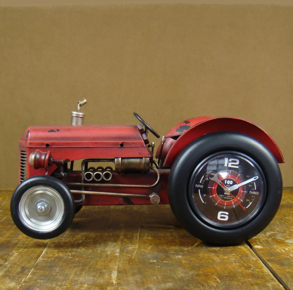 Best Price Ragged Effect Iron Art Tractor Model Table Clock Handmade Metal Vehicle Mantel Clock Homeware Decor Craft Accessories Furnishing Best Price Ragged Effect Iron Art Tractor Model Table Clock Handmade Metal Vehicle Mantel Clock Homeware Decor Craft Accessories Furnishing