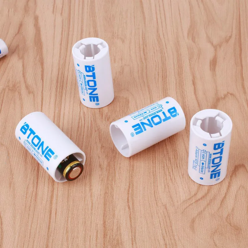 Sleeves and spacers turn AA or AAA batteries into C- or D-cell