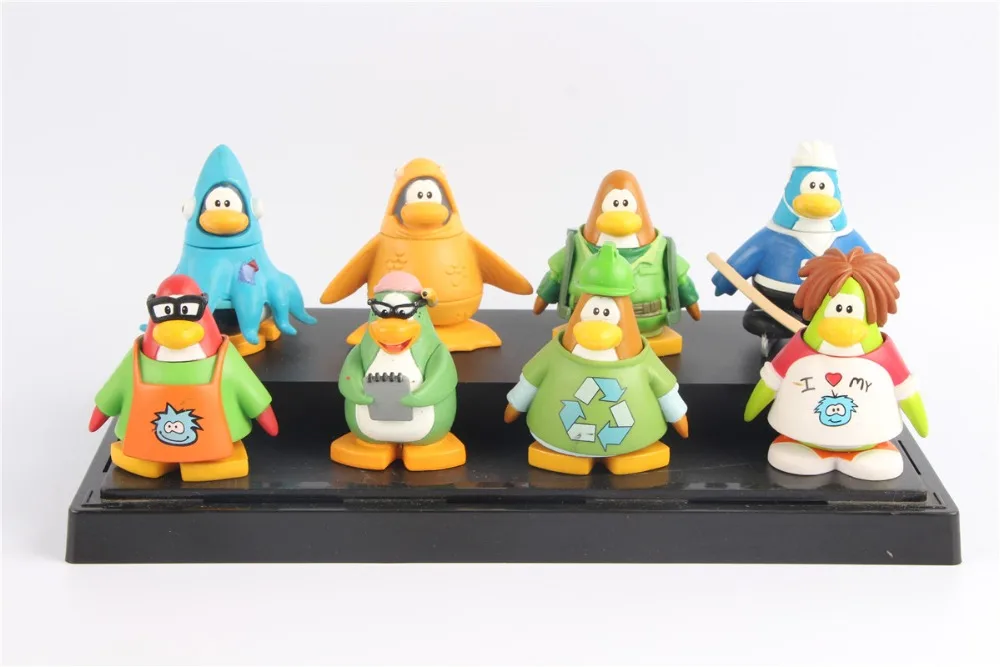 8 Pcs Set Club Penguin Campuran Pertandingan 2 Inch Gambar Pack N Aksi Toy Angka Aliexpress