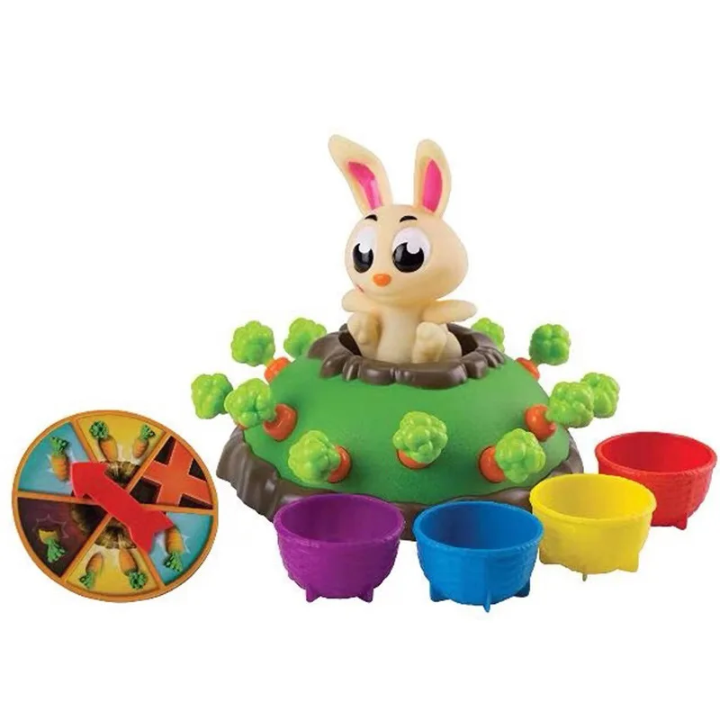 

Pull-up Carrot toy Bumper Rabbit funny toys Radish toys party game for kids Educational toy jumping rabbit and Carrot
