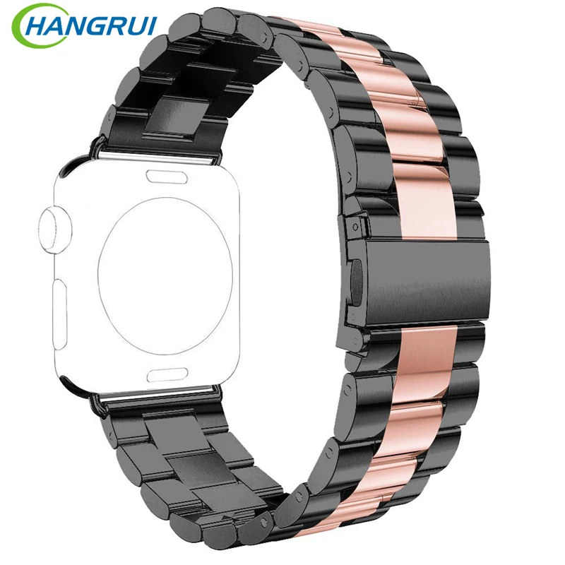 

Hangui stainless steel strap for apple watch band 38mm 42mm wristband belt for apple smartwatch Series 3 2 1 pulseira inteligent