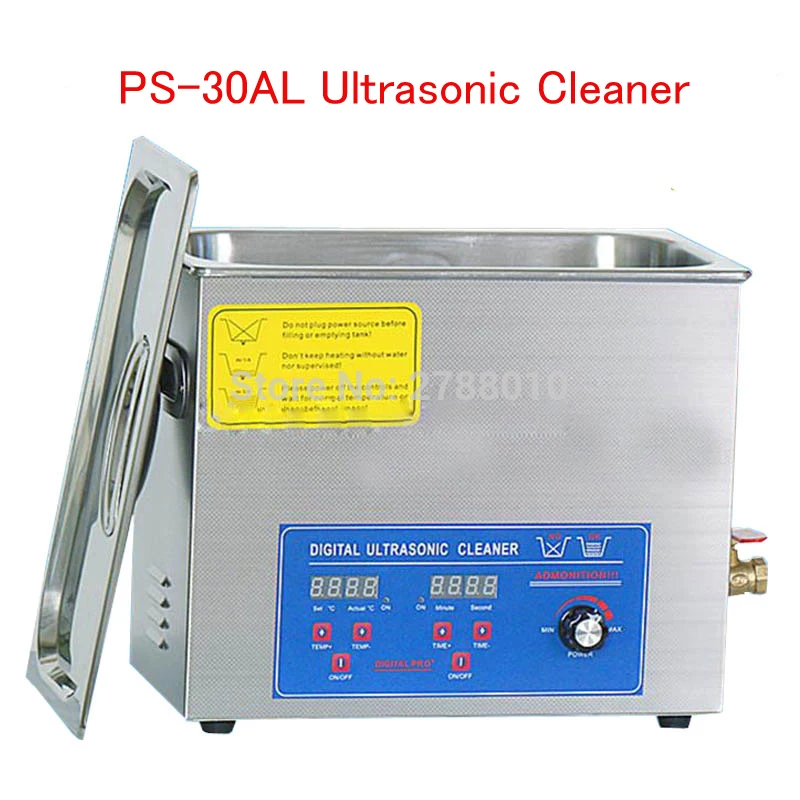 

Adjustable PS-30AL Ultrasonic Cleaner with Basket jewelry Cleaning Machine 70-80W 40KHz 6.5L Household glasses razor cleaner