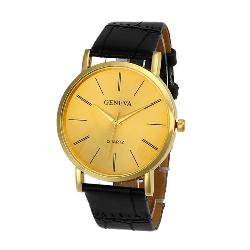 

2017 New Hot Selling Geneva Women Faux Leather Analog Quartz Wrist Watch relogio feminino Ladies Clock Girl Gift #200717