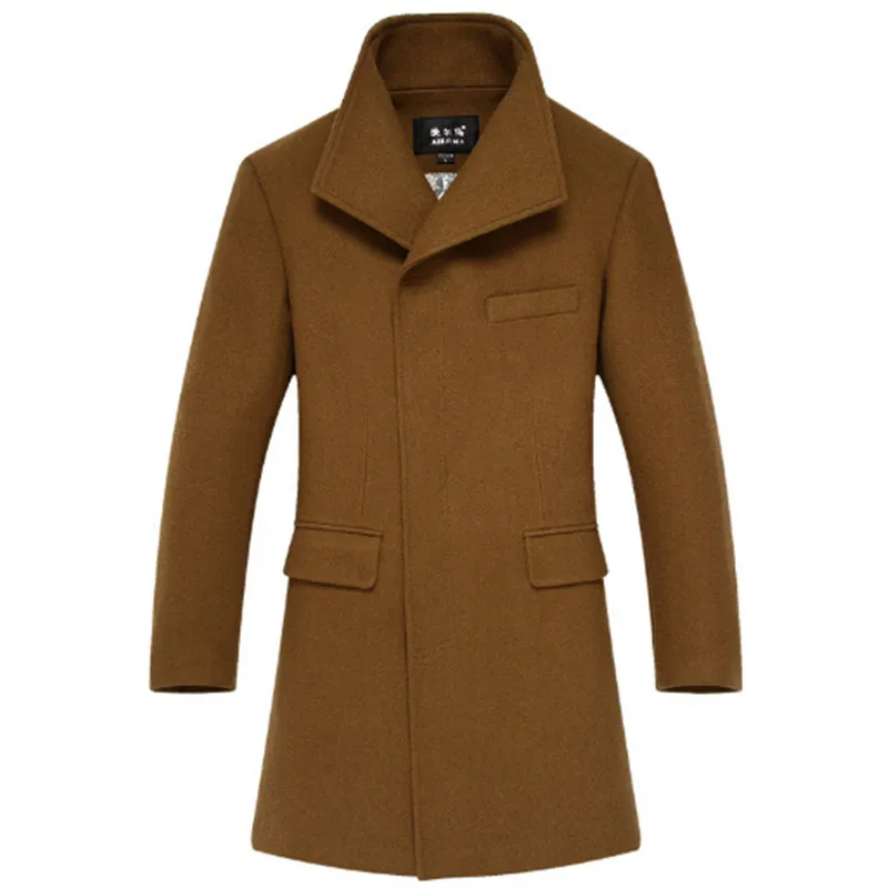 2016 Новый Человек Длинный плащ шерстяное пальто Зима peacoat мужская Пальто мужские |