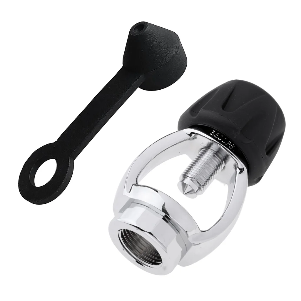Deluxe Scuba Diving Dive DIN to Yoke 1st First Stage Regulator Convertor Adapter Octopus Tank Valve with Rubber Dust Cap