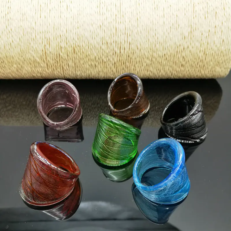 12 шт смешанных цветов Glass стеклянные кольца из муранского стекла 17-19 мм кольцо