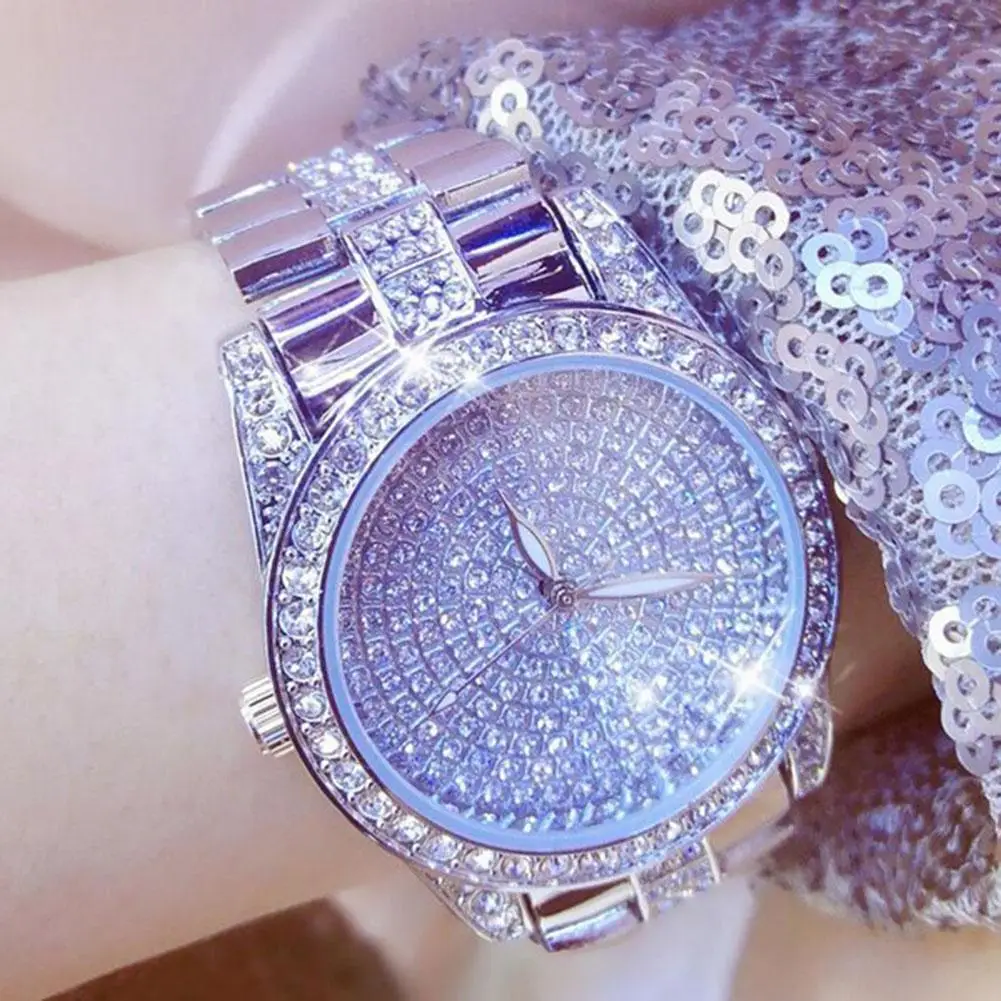 

Fashion Women Rhinestone Lady Stainless Steel Band Analog Quartz Wrist Watch