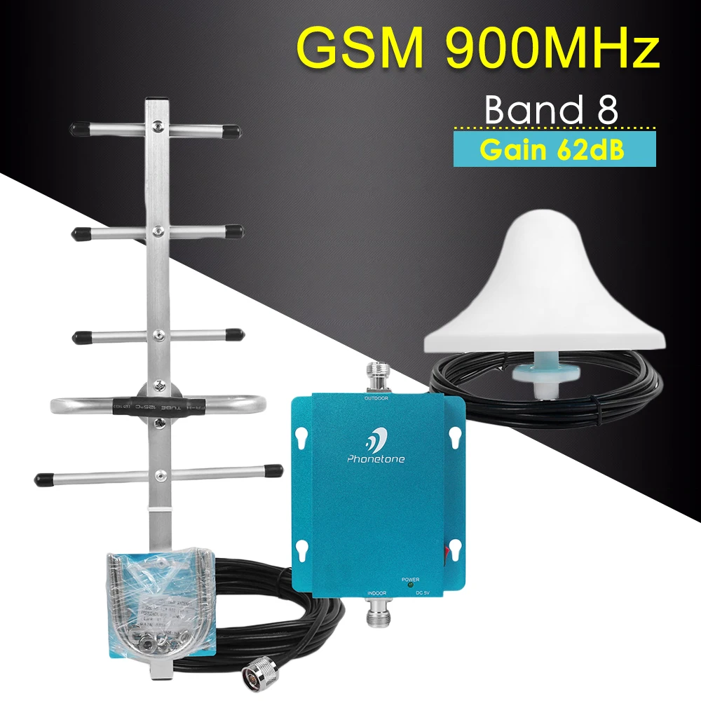 Сотовый усилитель GSM ретранслятор 900 МГц Усилитель сотового сигнала 62дб Мини