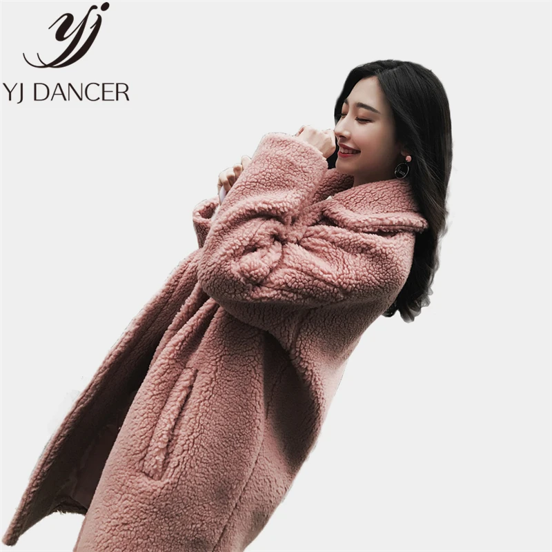 

Elegant Faux Fur Coat Women 2018 Winter Warm Soft Long Fur Jacket Female Plush Overcoat Casual Outerwear Woolen coat Ljj0256