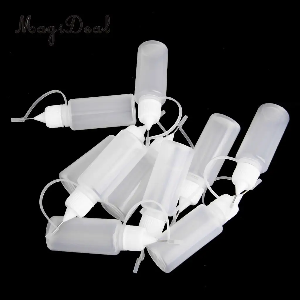 Kesoto 10pcs 10ml Needle Tip Empty Plastic Squeezable Dropper Bottle Liquid Storage Travel Thin Tip Dropper Bottles