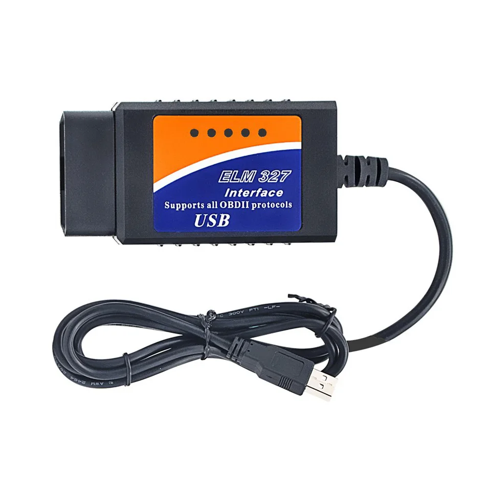 OBD2 диагностический инструмент ELM327 USB V1.5 Пластиковый Авто кабель интерфейс OBDII CAN-BUS Код считыватель ELM 327 1,5 Подключение к ПК