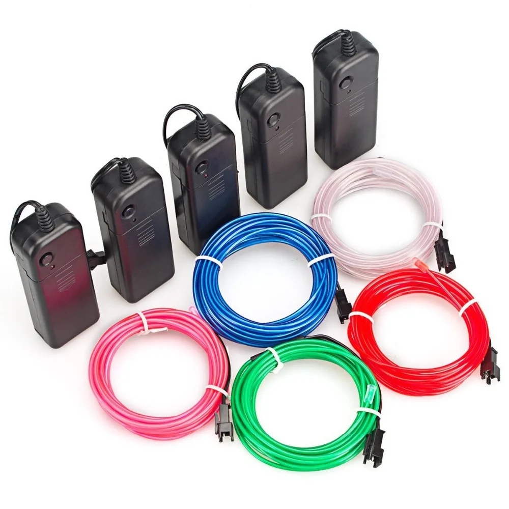 2m 3m 5M Waterproof Battery Powered Led String Flexible Neon Light Glow EL Wire Rope Tape Cable Shoes Clothing Car wedding 2m 3m 5M Waterproof Battery Powered Led String Flexible Neon Light Glow EL Wire Rope Tape Cable Shoes Clothing Car wedding