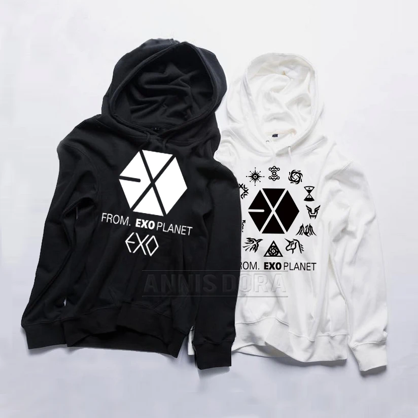 

EXO KRIS XIUMIN LUHAN LAY CHEN TAO D.O. SUHO BAEKHYUN CHANYEOL KAI SEHUN From EXO Planet Logo Zip-up Hoodie