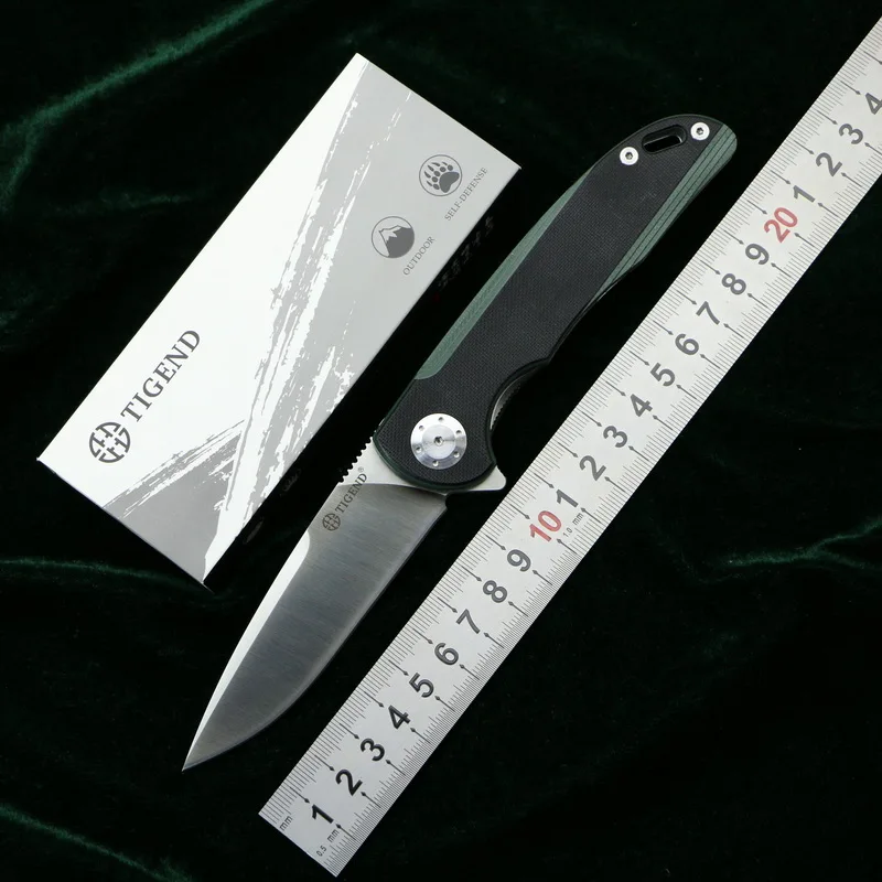 

TIGEND CF1010 Tactics folding knife D2 blade G10 + steel handle camping hunting outdoor survival pocket Kitchen knives edc tools