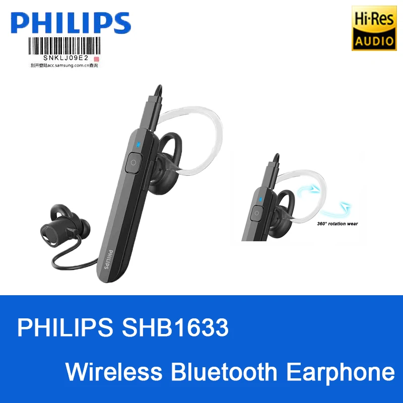 

Original Philips SHB1633 wireless Bluetooth 5.0 headset Volume control High-Sound Earphone for iPhone/Android official test