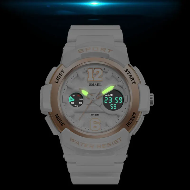2017 Ladies Watch LED Waterproof Rose Gold White Women Watch Top Brand Quartz Watch Bracelet 1632 Relogio Feminino Girls Watches