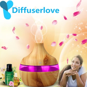 

Diffuserlove USB Humidifier 300&250ml Aromatherapy Essential Oil Diffuser Wood-grain Ultrasonic Aroma Mist Make With LED Light
